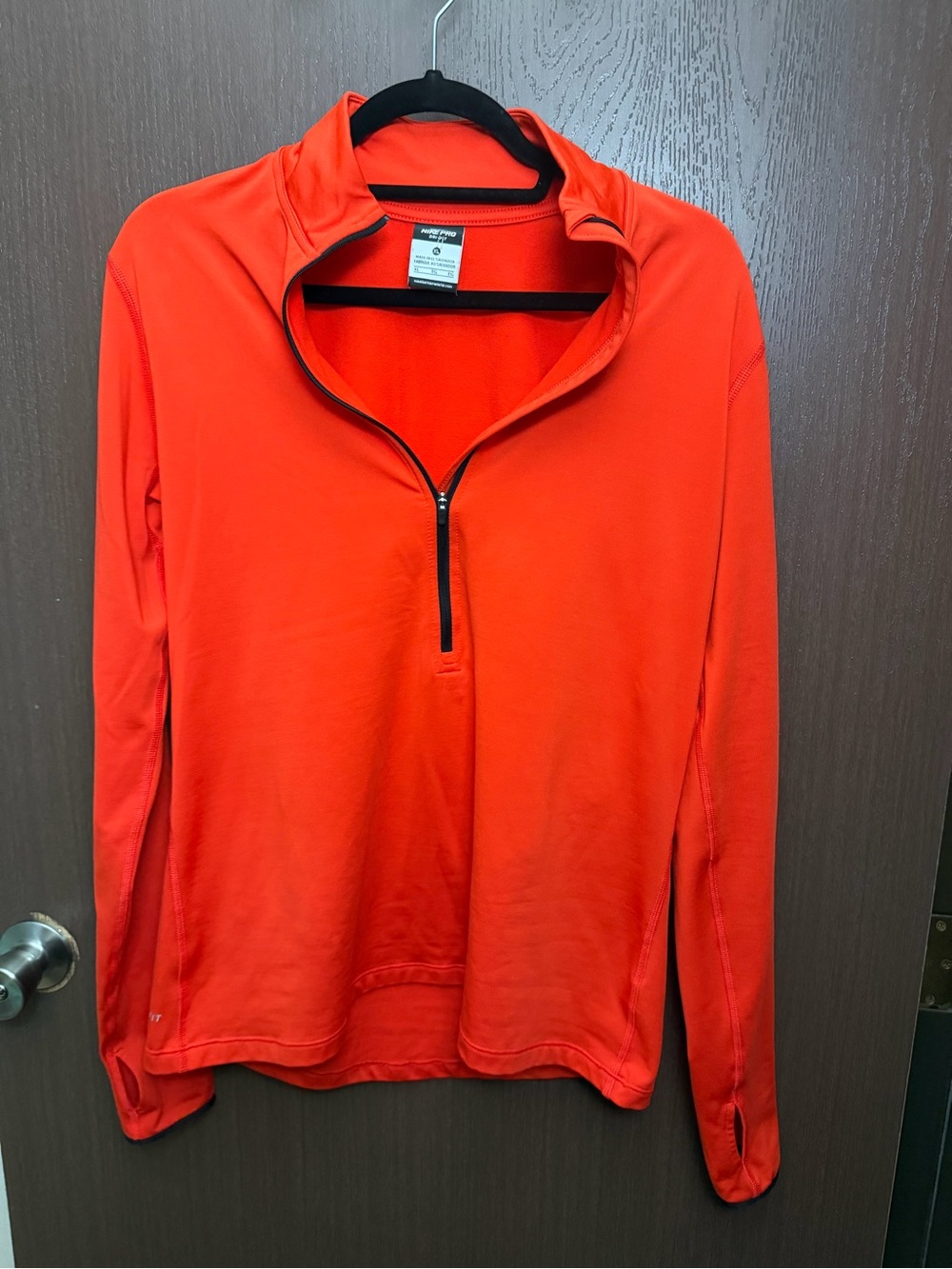 Nike Men’s Zip-Up Pullover Sweater - Bright Orange